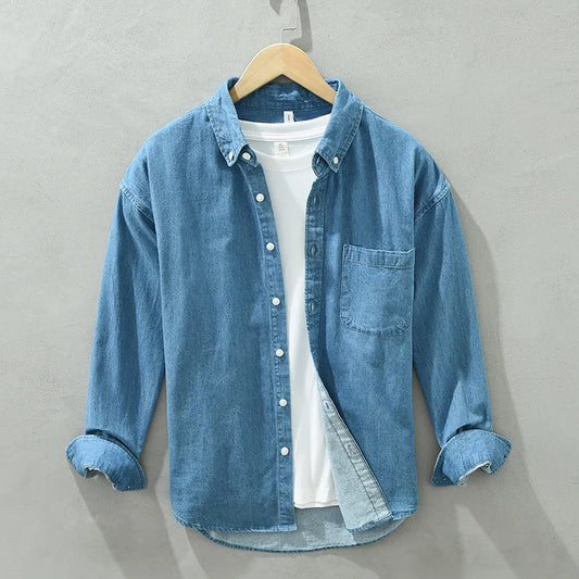 2137 Spring Summer Korean Style Cotton Denim Shirts For Men Fashion Classical Cowboys Luxury Casual Streetwear Male Thin Jackets