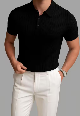 GLOWISTA Men's Printed Relax Fit Polo T-Shirt – Polycotton